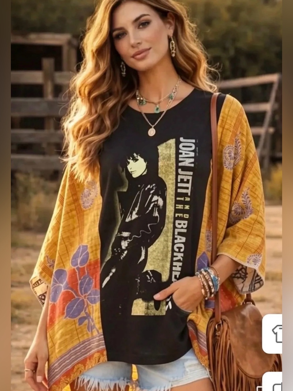 JOAN JETT upcycled KANTHA tunic top os S M L XL 1x